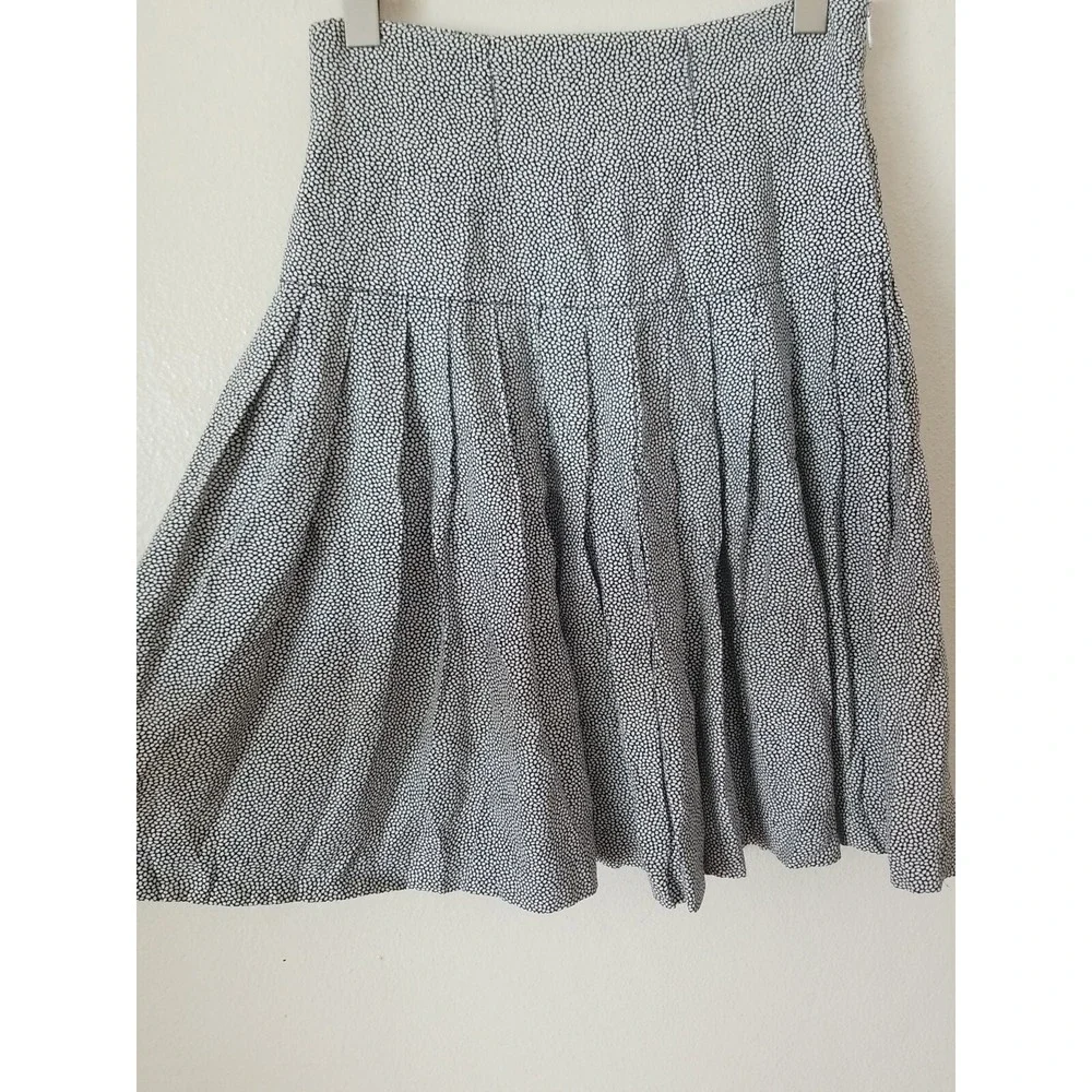 Vintage Mondi Pleated Skirt Women's XS‎ Black White Polka Dots Knee Length